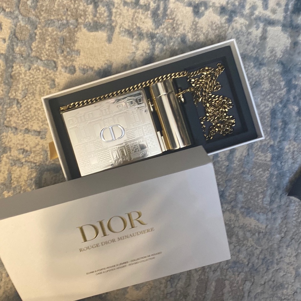 Authentic Dior compact on chain
